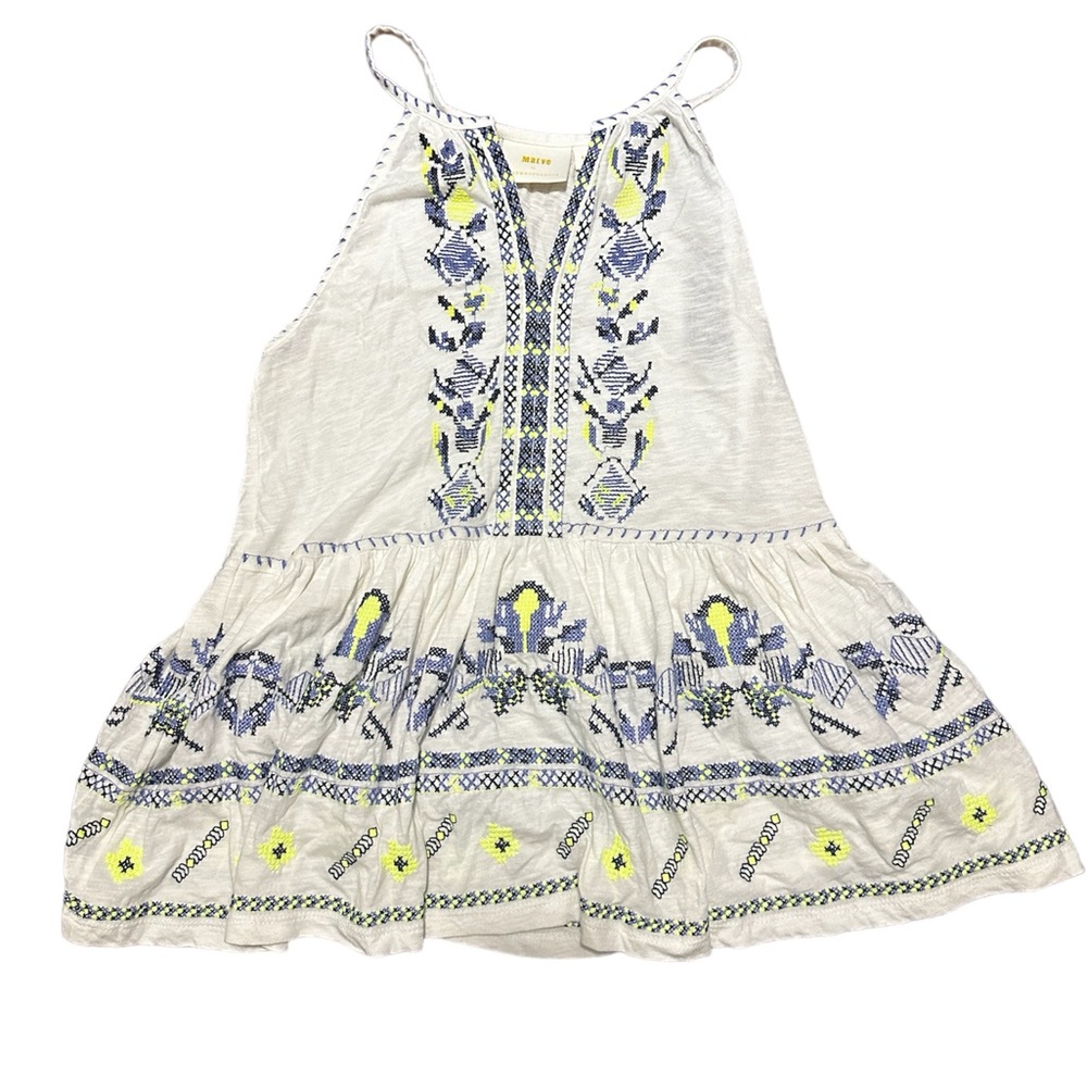 Anthropologie Maeve Embroidered Tank
